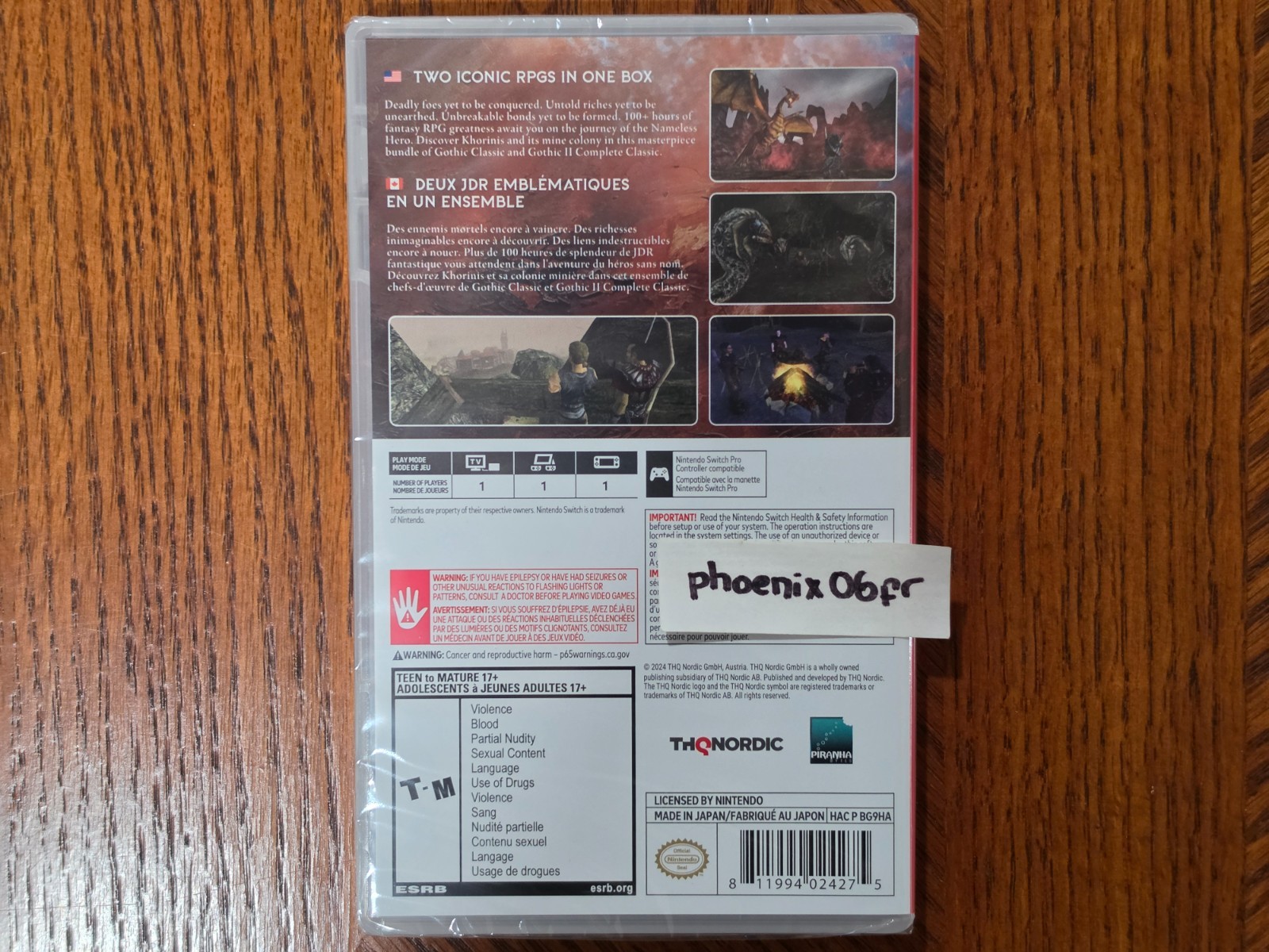 New! Gothic 1 + 2 Classic Khorinis Saga US NA Version (Nintendo Switch) Sealed!